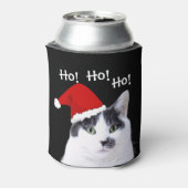 Kat in Santa Hat Blikjeskoeler (Blikje Achterkant)