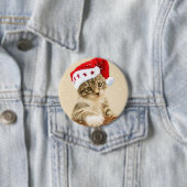 Kat in Santa Hat Button (In situ)