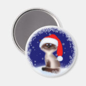 Kat in Santa Hat Magneet (Voorkant / Achterkant)