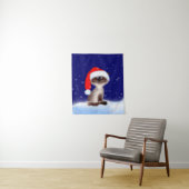 Kat in Santa Hat Wandkleed (In situ)