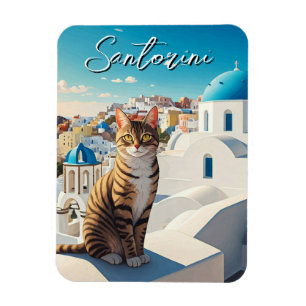Kat in Santorini Griekenland Cycladen Reizen Magneet