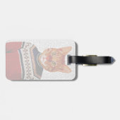 Kat in Ski Sweater 2 Bagagelabel (Achterkant horizontaal)