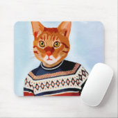 Kat in Ski Sweater Muismat (Met muis)