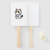 Kat in spookkostuum voor Halloween Handwaaier (Voorkant en achterkant)