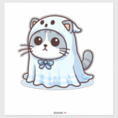 Kat in spookkostuum voor Halloween Sticker (Vel)