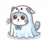 Kat in spookkostuum voor Halloween Sticker (Voorkant)