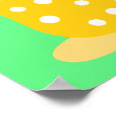 Kat in teacup-cartoon op munt poster (Hoek)