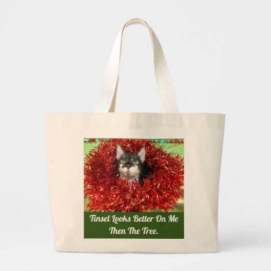 Kat in Tinsel Canvas tas (Voorkant)