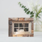 Kat in venster Briefkaart (Staand voorkant)