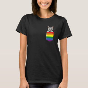 Kat In Zak Gay Pride LGBT-Q Regenboog Vlag Grappig T-shirt