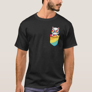 Kat In Zak Regenboogvlag Zonnebril Gay Pride Lgbtq T-shirt