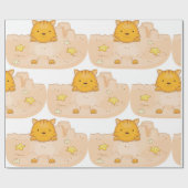 Kat in zand cadeaupapier (Vlak)