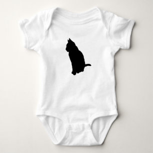 Kat in zittende positie silhouet vector uitgesnede romper