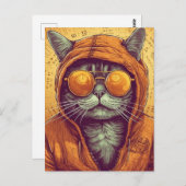 Kat in zonnebril briefkaart (Voorkant / Achterkant)