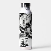 Kat in zwart-wit kat waterfles (Links)