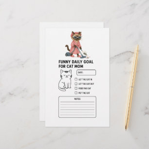 Kat is huis aan het schoonmaken Dagelijks doel voo Briefpapier
