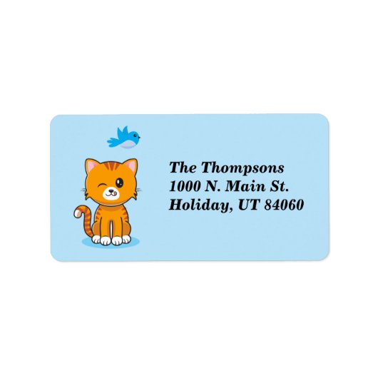 Kat is ondeugend / Return Address Labels (Voorkant)