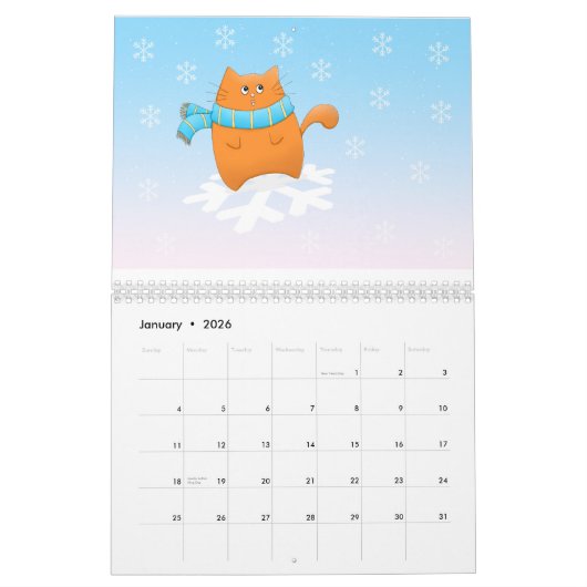 Kat Jaar van de besnoeiing Kalender (Jan 2026)