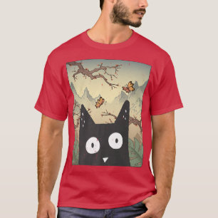Kat Japanse Cherry Blossom Aesthetic Alt Cute Ani T-shirt