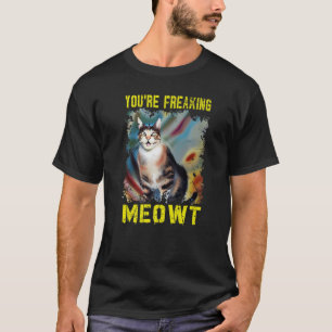Kat  Je maakt me helemaal gek, vintage kat miauw m T-shirt