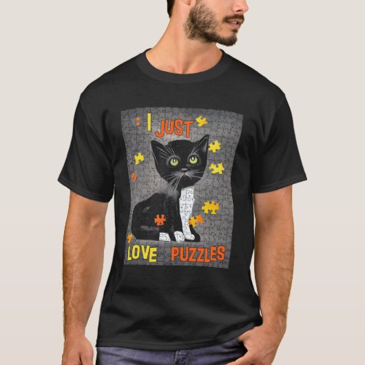 Kat Jigsaw Puzzel Liefde T-shirt (Voorkant)
