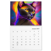 Kat kalender 2023 - Abstracte kosmische katten art (Jan 2027)