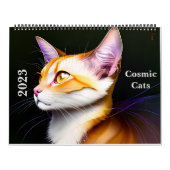 Kat kalender 2023 - Abstracte kosmische katten art (Hoes)