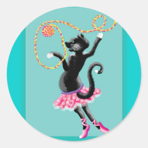 Kat kan dansen ronde sticker