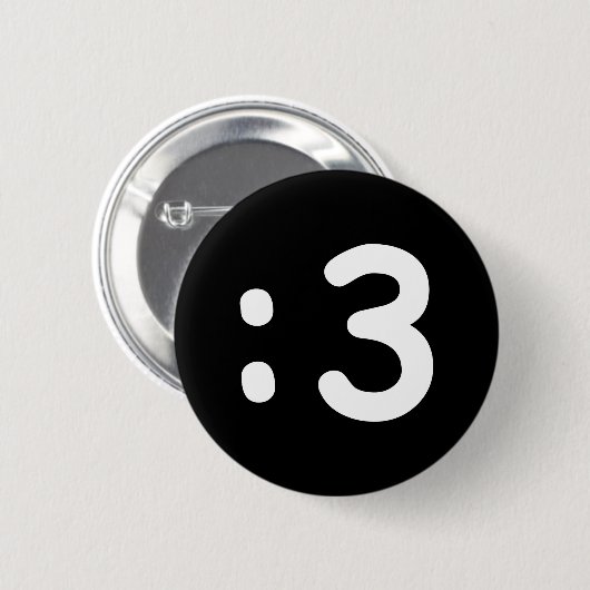 Kat kant Emoticon: 3 Button (Voorkant /achterkant)