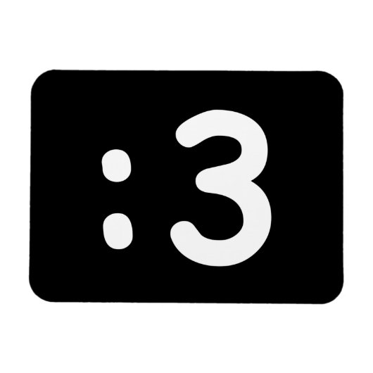 Kat kant Emoticon:3 Magneet (Horizontaal)