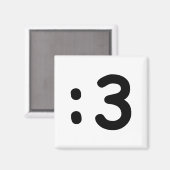 Kat kant Emoticon:3 Magneet (Voorkant / Achterkant)