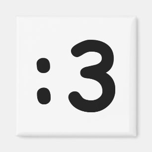 Kat kant Emoticon:3 Magneet