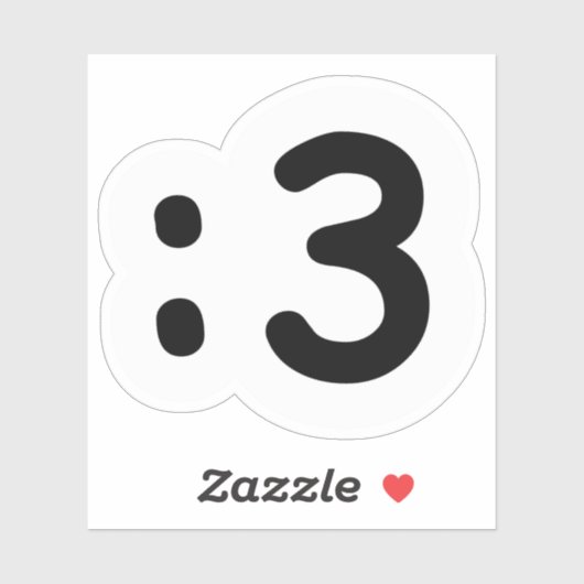 Kat kant Emoticon: 3 Sticker (Vel)