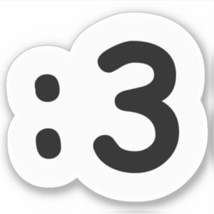 Kat kant Emoticon: 3 Sticker