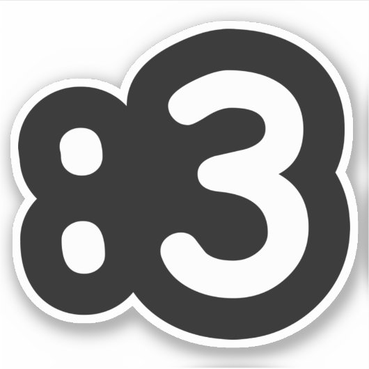 Kat kant Emoticon: 3 Sticker (Voorkant)