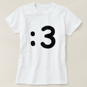 Kat kant Emoticon:3 T-shirt