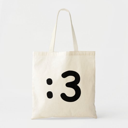 Kat kant Emoticon:3 Tote Bag (Voorkant)