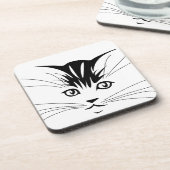 Kat kant tekening drankjes onderzetter (Linkerzijde)