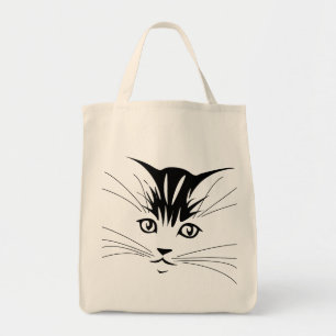 Kat kant tekening tote bag