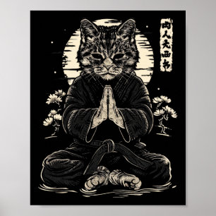 Kat Karate Fighter Dier Judo Meditatieve Pose Poster