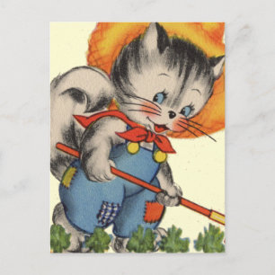 Kat Kat Gardener Briefkaart