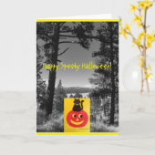 Kat Kat ~ Happy Halloween Kaart (Gele Bloem)