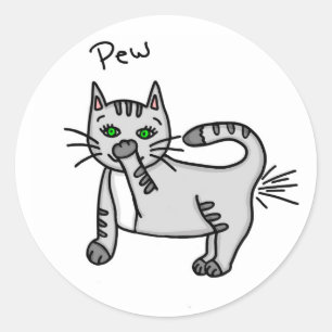 Kat, kat, Humor Ronde Sticker