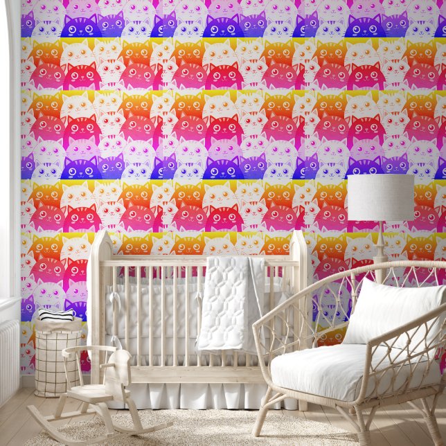 Kat Kat Kaleidoscope Behang (Kinderen)