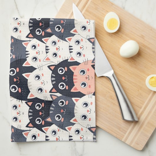 Kat Kat Kaleidoscope Theedoek (Quarter Fold)