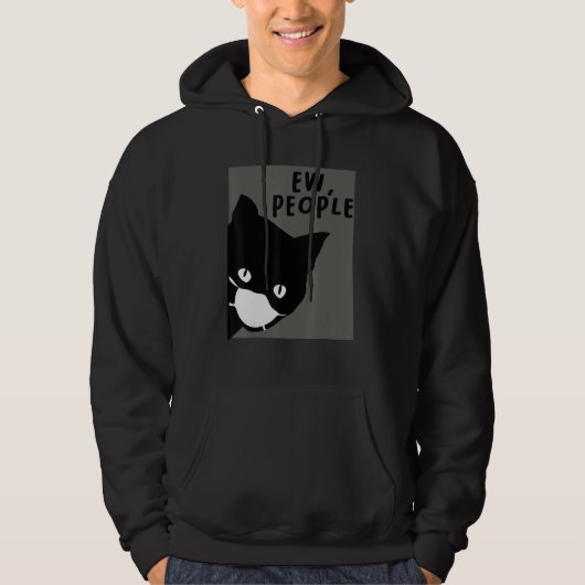 Kat Kat met gezichtsmasker LEUW Mensen Kat 1 Hoodie (Voorkant)