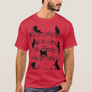 Kat Kat Muziek afspelen Schoonmaken Piano Musician T-shirt