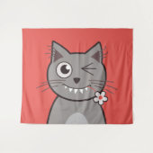 Kat-kat van cartoon van Kawaii Wandkleed (Voorkant (horizontaal))