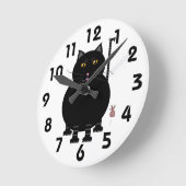 Kat Kat Wall Clock Ronde Klok (Hoek)