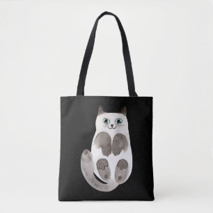 Kat Kat Waterverf Rustic Pet Dierenvriend Draagtas